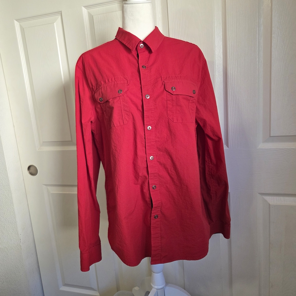 Guess Red Casual Button Down Shirt